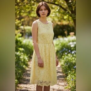 Candalite Gold Girls Sleeveless Sundress Lace Cottagecore Fairy Indie Preppy Y2K